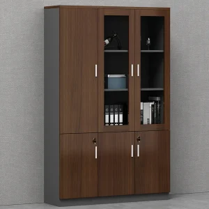 3-door wooden office filing cabinet