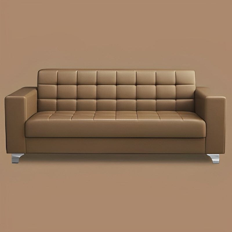 3-seater brown executive office sofa - Image 2