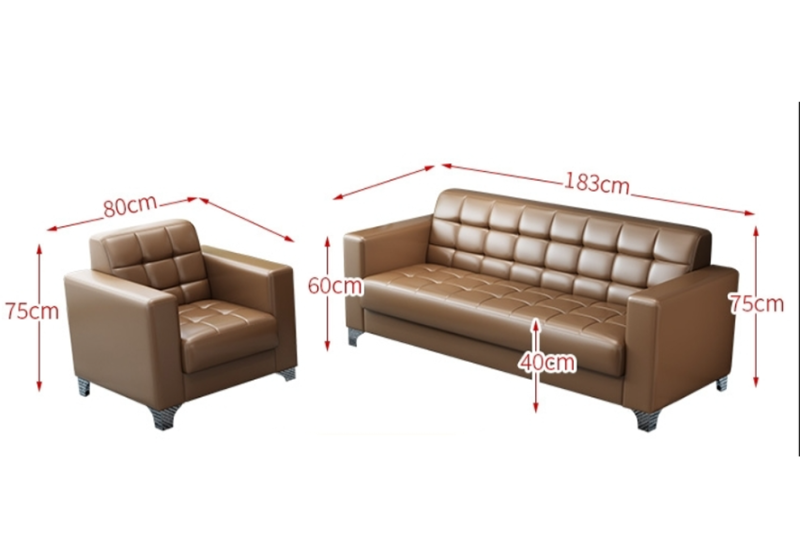 3-seater brown executive office sofa - Image 3