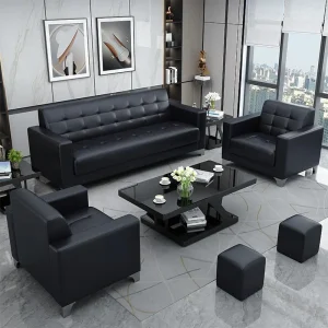 5-Seater leather office sofa