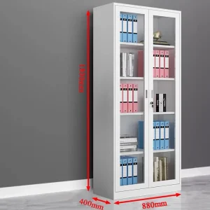 Full glass 2-door office cabinet