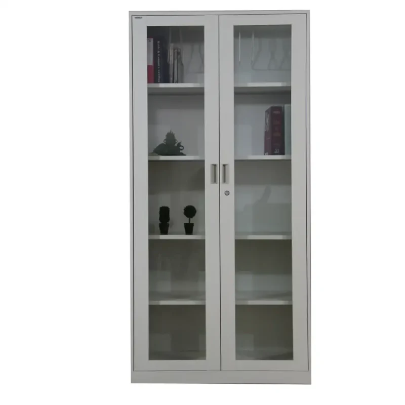 Full glass 2-door office cabinet - Image 4