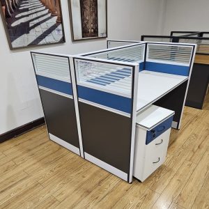 2-seater office workstation-white & blue