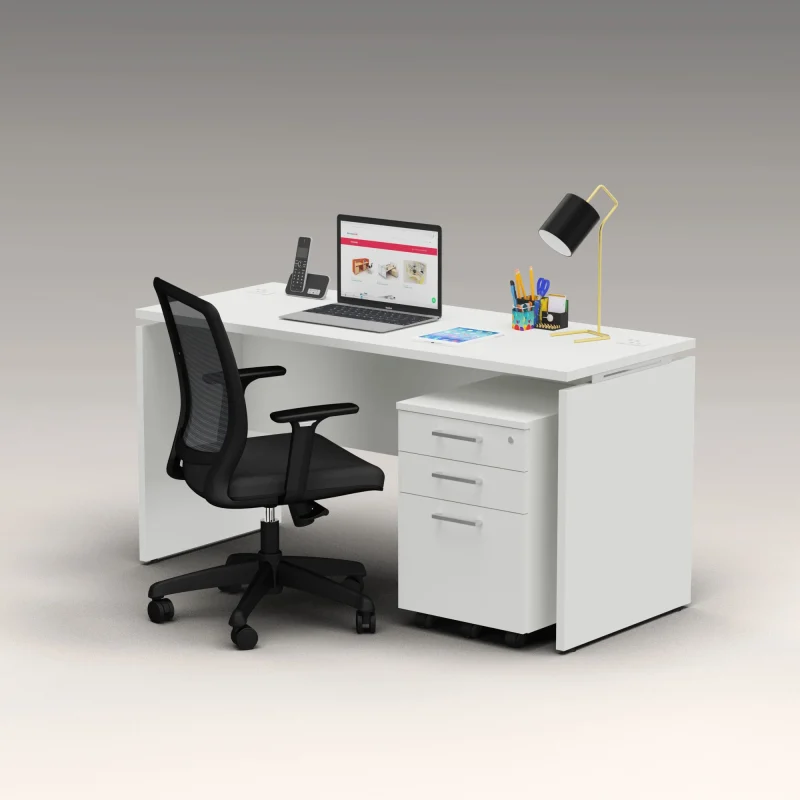 1.4m office table with movable drawers - Image 4