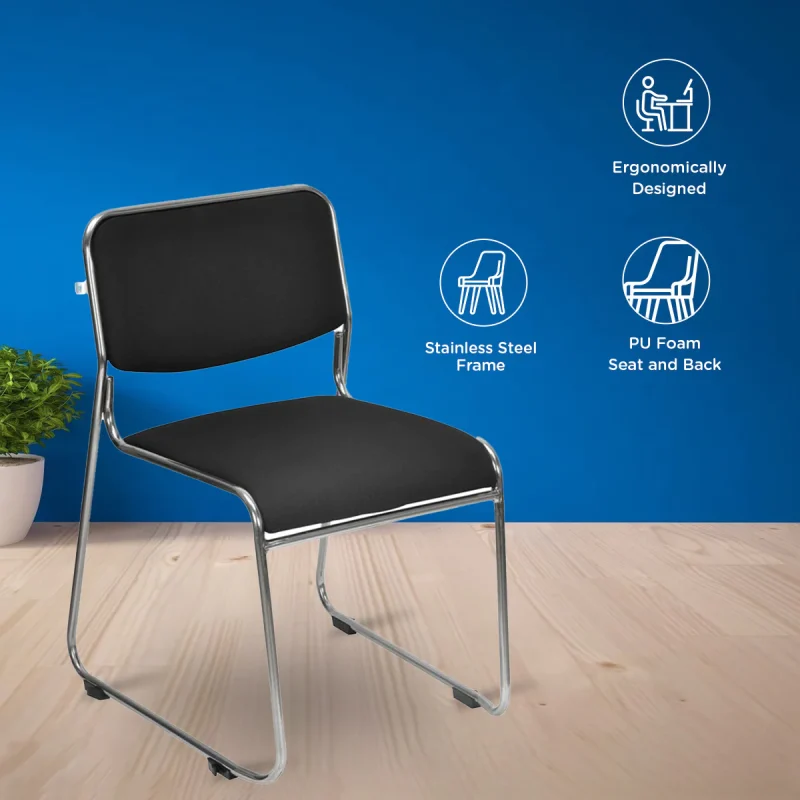 chrome office visitor seat(stackable) - Image 6