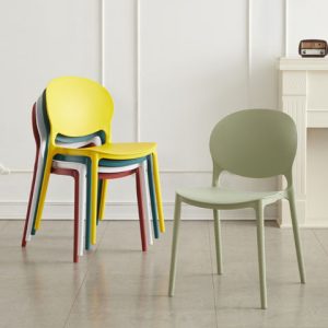 Bistro stackable plastic chairs