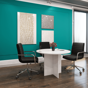 4-seater round boardroom table-1.4m
