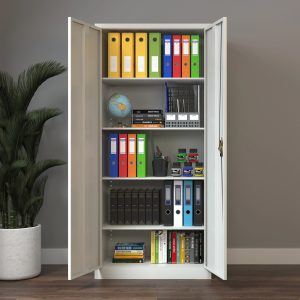2-door white office filing cabinet