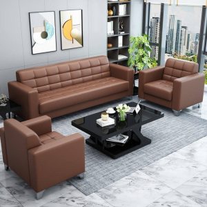 5-seater brown office sofa