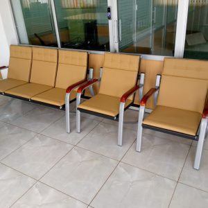 5-seater brown modern reception sofa