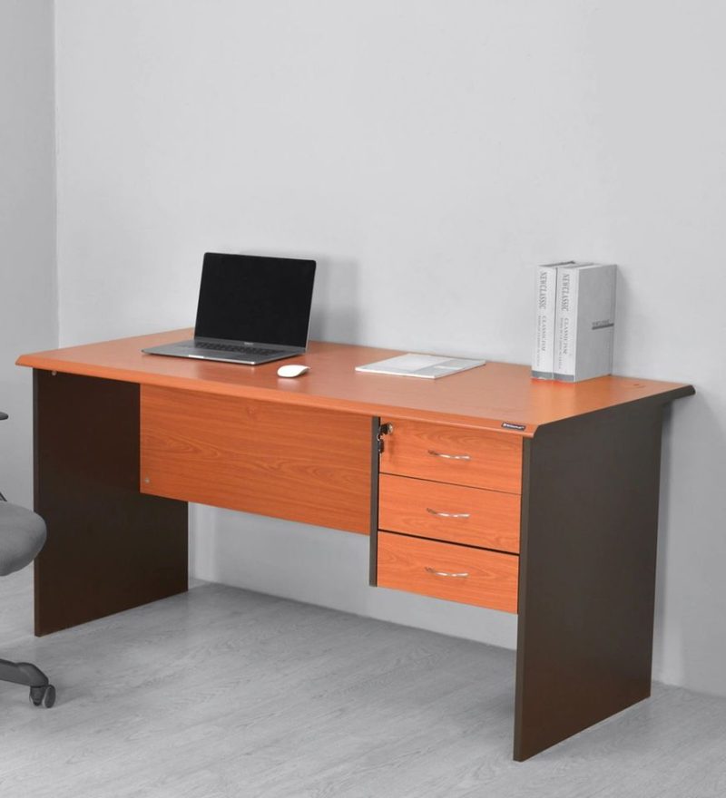 1.2m executive office desk-cherry/black - Image 3