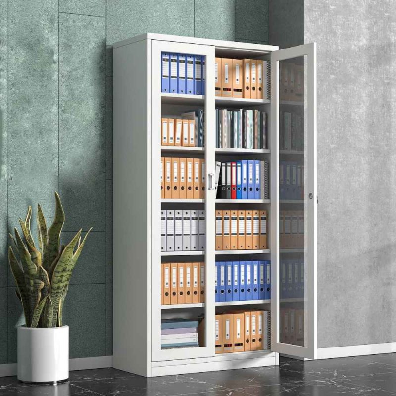 Metallic full glass filing cabinet - Image 2
