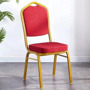Red stackable banquet fabric chair