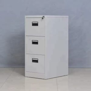 Grey 3-drawer vertical filing cabinet