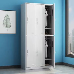 Metallic 6-locker office filing cabinet