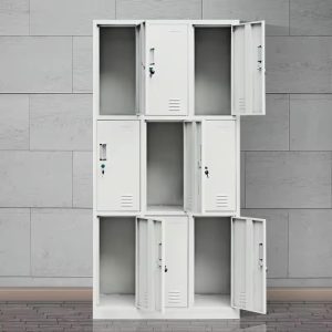 Lockable 9-locker steel filing cabinet