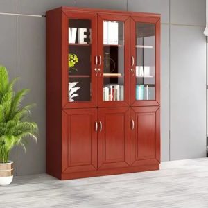 Wooden 3 door filing cabinet