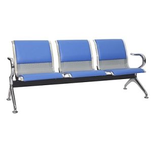 Blue 3 seater padded waiting bench