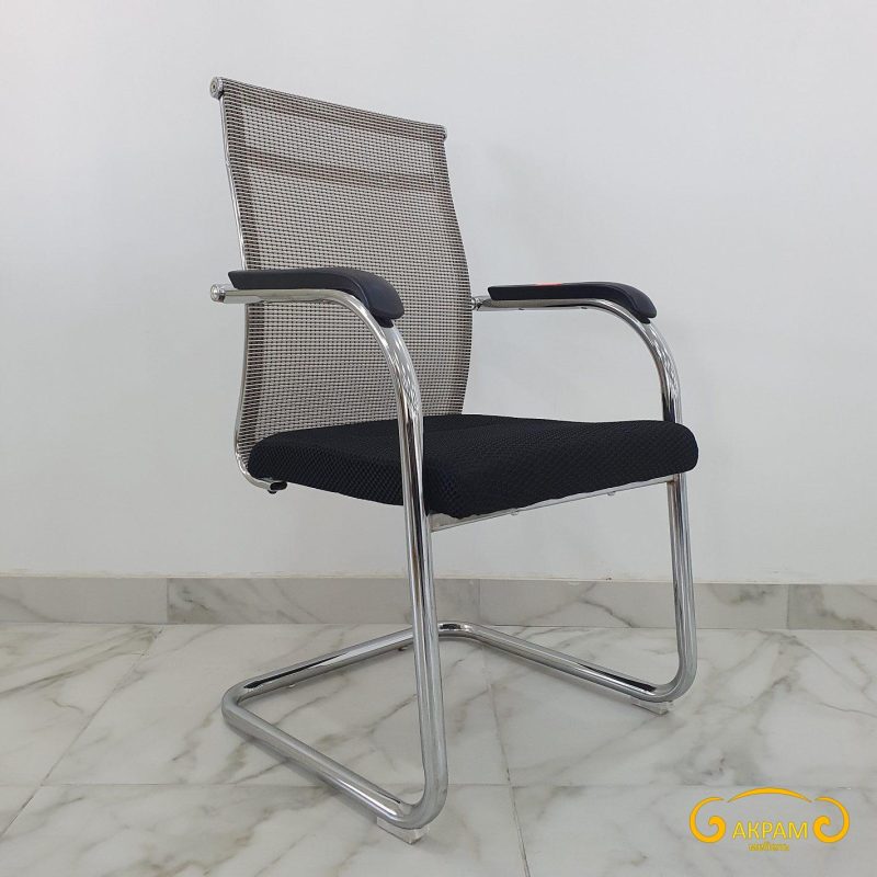 Mesh visitor's office chair -Black - Image 2