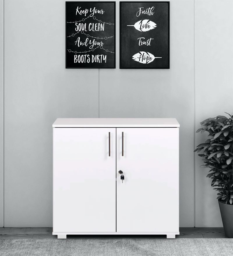 White office lockable cupboard