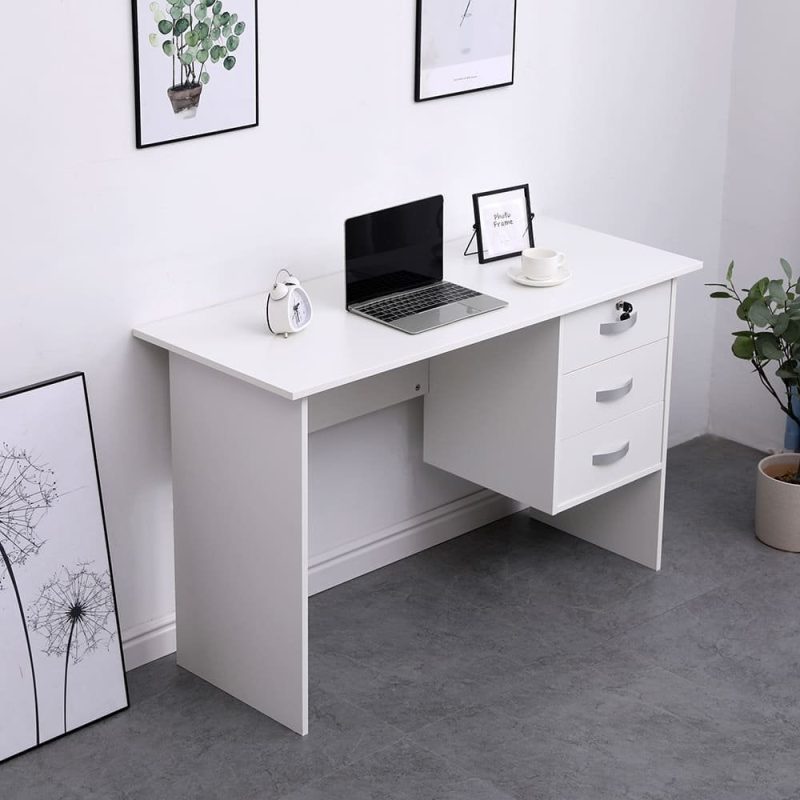 1.2m white office study desk - Image 2