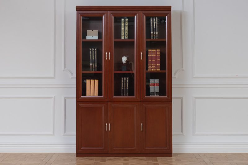 3-Door wooden storage & file cabinet