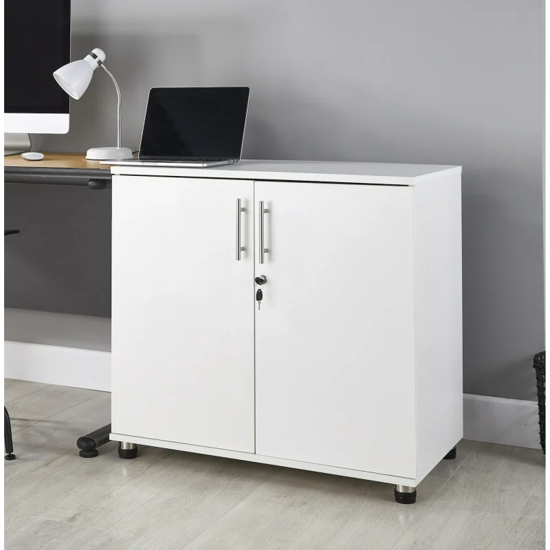 White office lockable cupboard - Image 3
