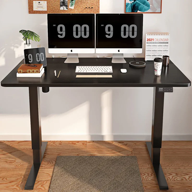 1.2m black electric desk - Image 4