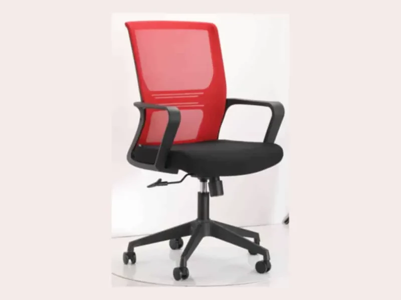 Red medium back office chair - Image 2