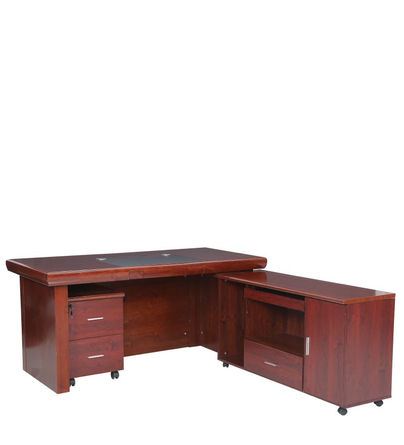1.6m L-shaped desk with drawers - Image 3