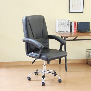 Leather medium back office seat