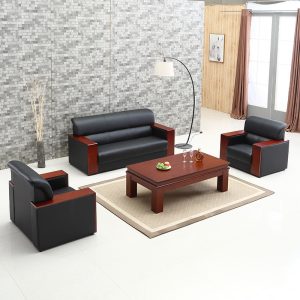 5-seater black office sofa