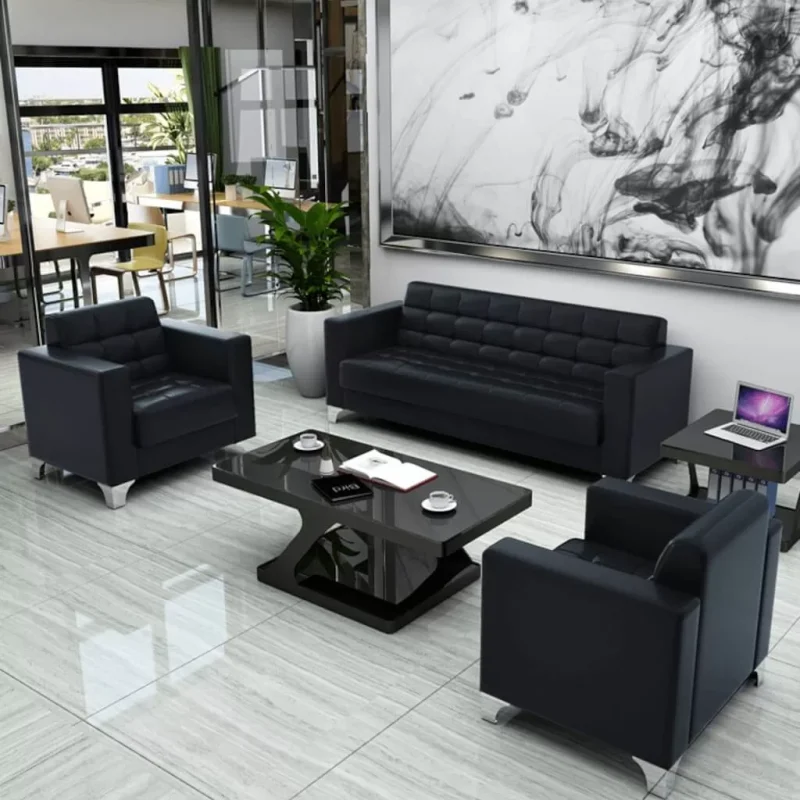 5-seater office sofa-black