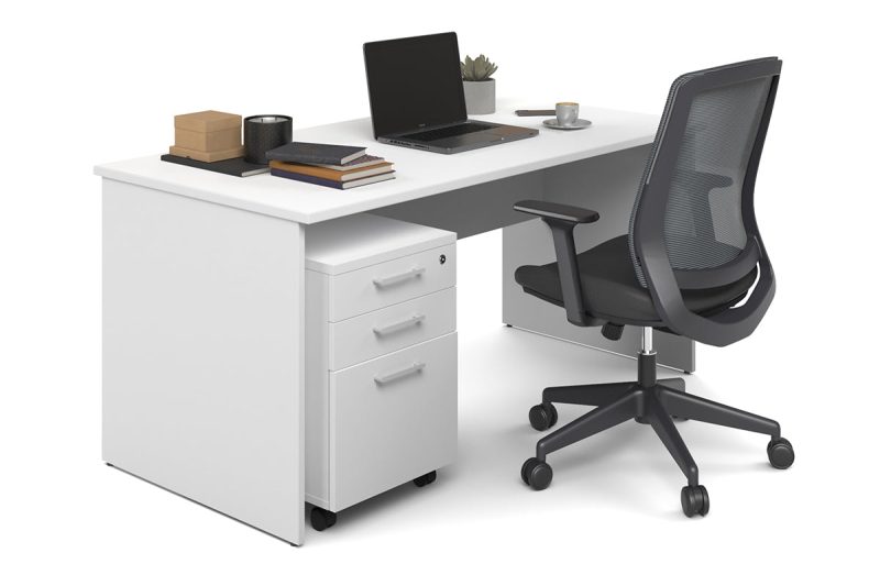 1.4m office table with movable drawers - Image 5