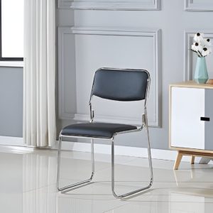 stackable leather chrome visitor chair