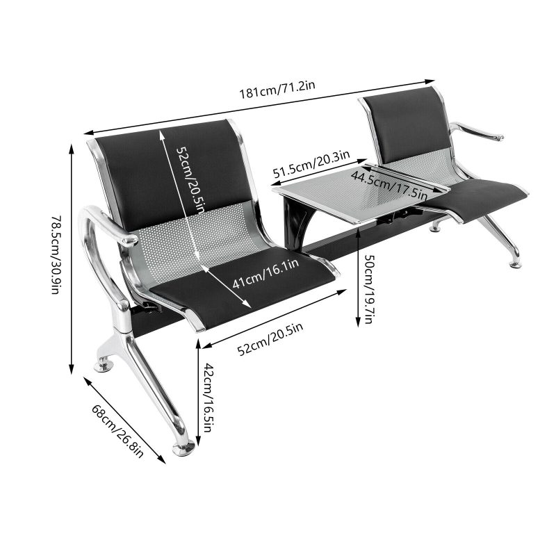 2 seater modern waiting chair - Image 3